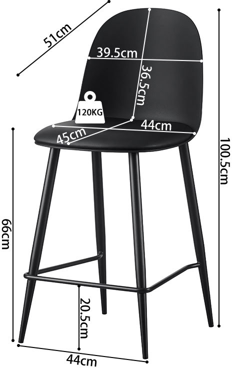 Chaise de bar Renilde noire