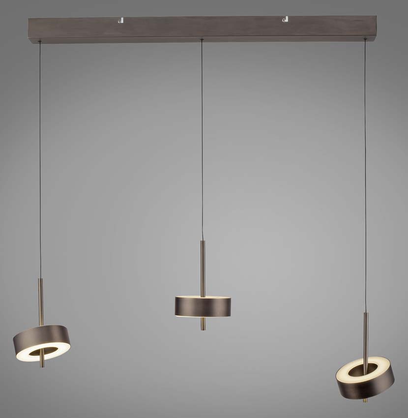 Suspension - Brun - L95cm - LED - 3x9W - 2700-5000K