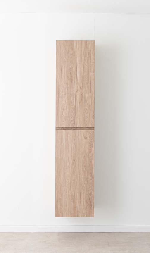 Armoire colonne Bianca/Bella chêne suspendue 150x40x35cm
