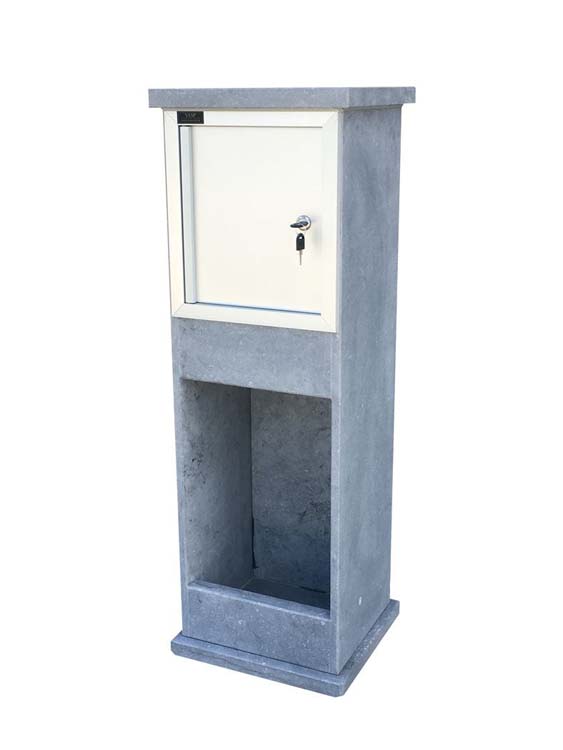 Boîte à colis Florenville pierre bleue Belge ouvrir