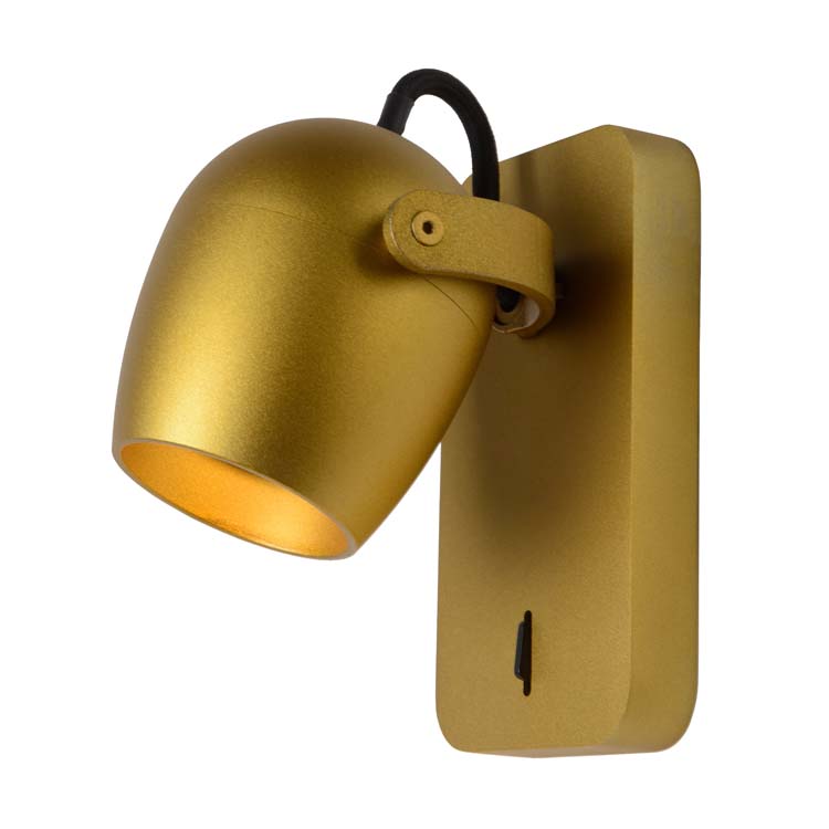 Spot mural - LED Dim to warm - GU10 - 1x5W 2200K/3000K - Or Mat / Laiton