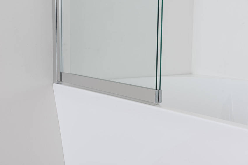 Badwand Unna glas/chroom uitschuifbaar 100x145cm