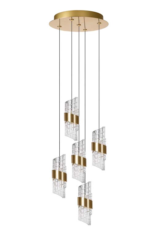 Hanglamp - goud/messing - Ø30cm - LED - 5x8W - 2700K