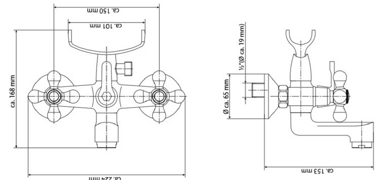 Badkraan Esty met doucheslang chroom
