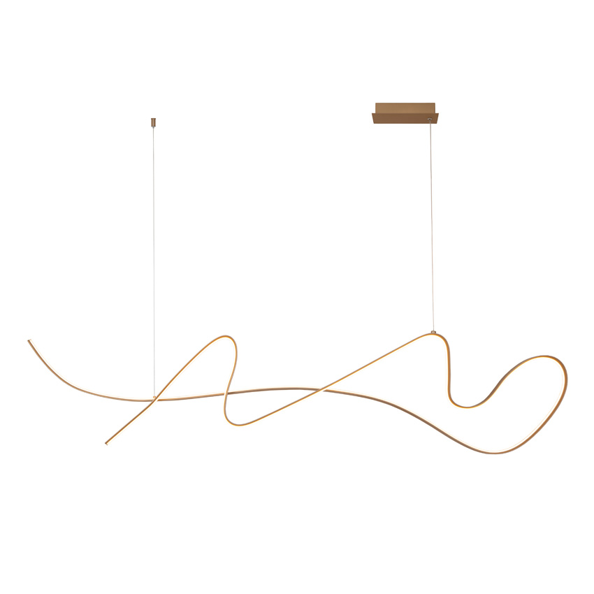 Lucide Premium Lambada - Hanglamp - LED dimbaar - 1x47W - 2700K - Champagnekleur