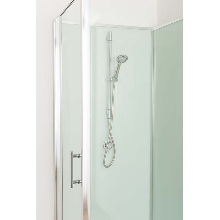 Cabine de douche Anik gauche chrome/blanc porte tournante 90x90x205cm