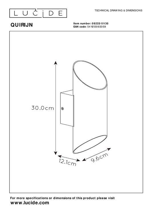 Wandlamp - zwart -  Ø10cm - G9 - 40W