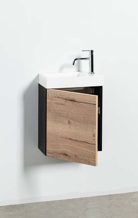 Toiletmeubel Dotan eik wastafel mat wit 45x40x22cm