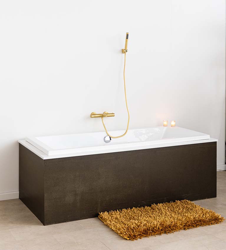 Inbouwbad Colin glanzend wit 180x80cm + regelbare potenset