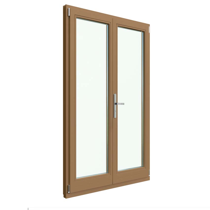 Porte-fenêtre à 2 vantaux Vardelux bois Meranti 68mm naturel L1000xH2150mm ouvrant à droite