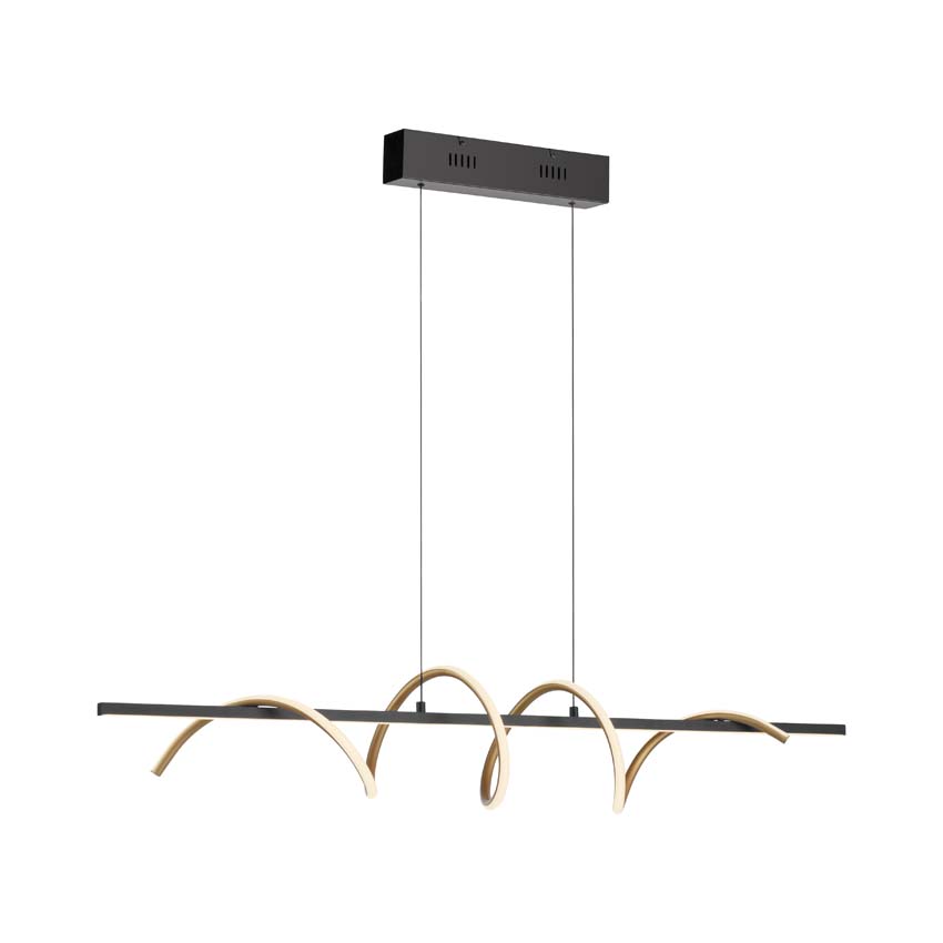 Hanglamp Easy Lift - Zwart/goud - 121cm - Dimbaar - 1x36W - 3000K