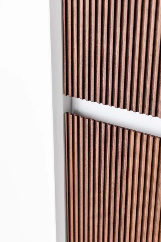 Armoire colonne Falk mat blanc/noyer suspendue 170x40x35cm