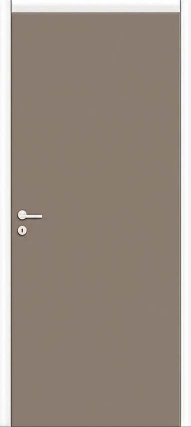 Porte intérieure complète Invisible Flat Senso taupe 201,5x83cm tubulaire gauche + châssis blanc 30cm