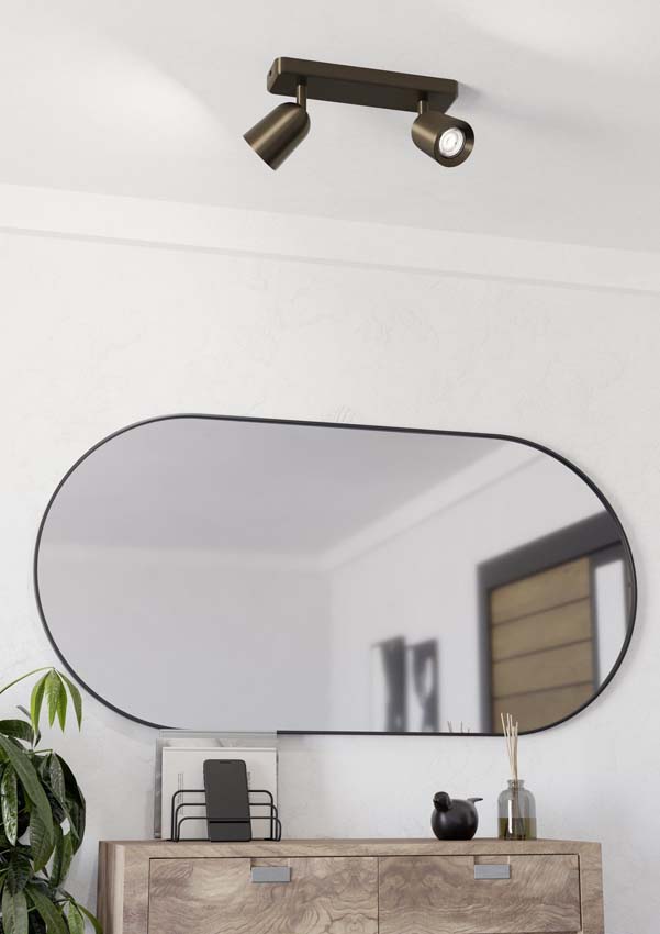 Opbouwspot - Brons - L18xH11cm - Dimbaar - GU10 - 2x5W