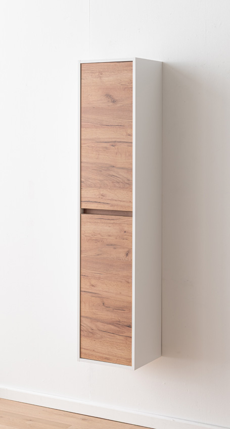 Kolomkast Treviso eik/wit hangend 160x35x30cm