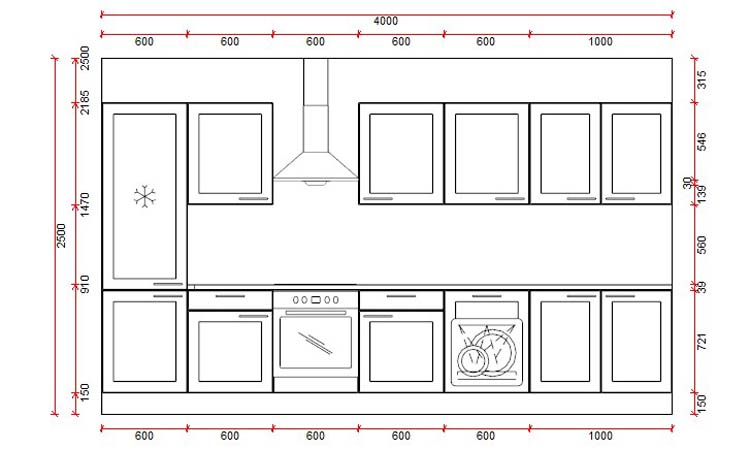 Keuken Premium 8a grijs 400cm - voorgemonteerd - zonder toestellen