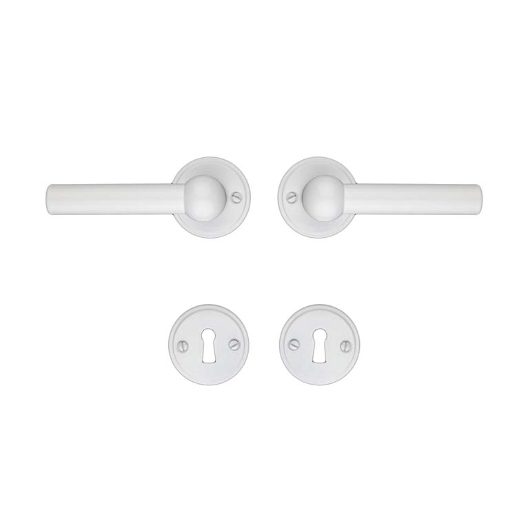 Poignée de porte pro grado 2x lucera blanc rosace barbe