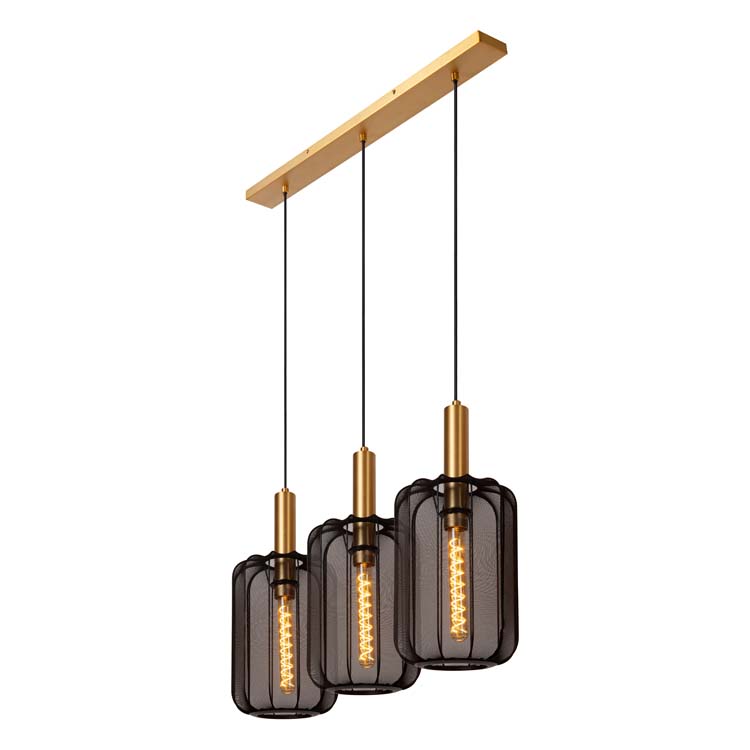 Suspension - noir/or - dimmable - 3xE27 - 40W