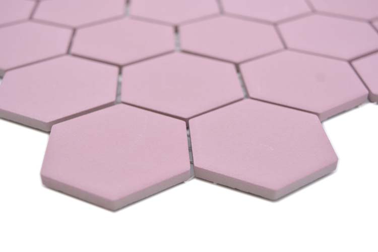 Mosaïque Hexagon vieux rose mat 32,5x28,1cm