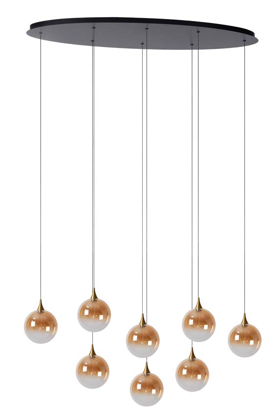 Lucide Premium Gisela - Hanglamp - LED Dimb. - 8x3,9W 2700K - Amber