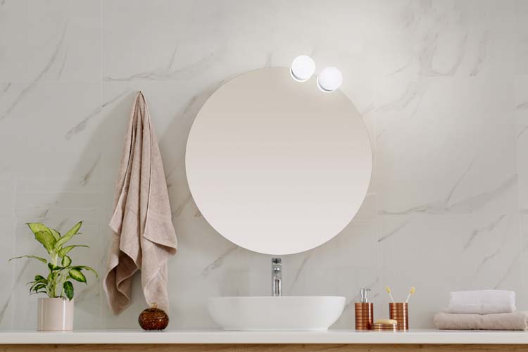 Éclairage de salle de bains rond  chrome  Ø9cm  5W  4000K  IP44