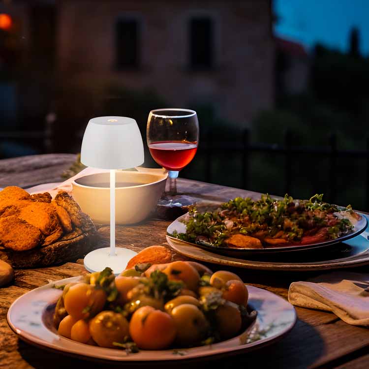 Lampe de table Tenori - blanc - 20.5cm - dimmable - LED - 1.5W - 2700K - IP44 - station de recharge