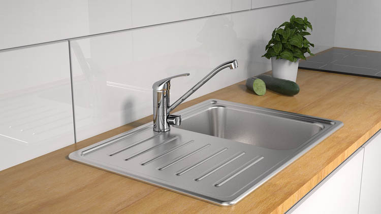 Robinet de cuisine Frida avec connexion pour machine chrome