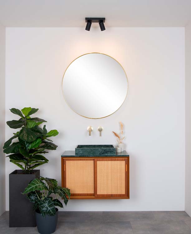 Plafonnier - noir - 2xGU10 - 5W - IP44