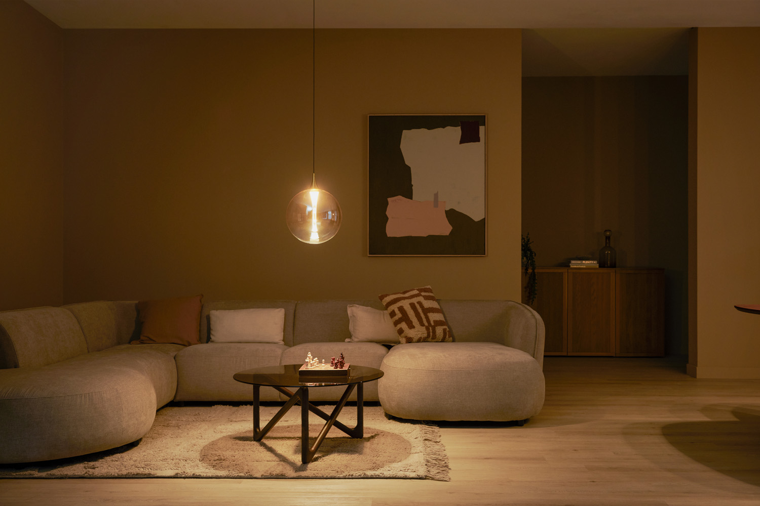 Lucide Premium Gisela - Suspension - Ø30cm - LED Dim. - 1X9,4W 2700K - Ambre