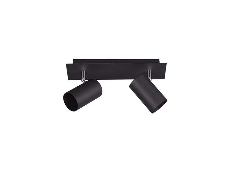 Opbouwspot zwart mat excl lamp LED mogelijk 2 spots