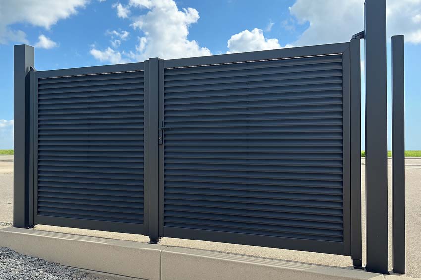 Dubbele draaipoort Oakley aluminium zwart 350x180cm