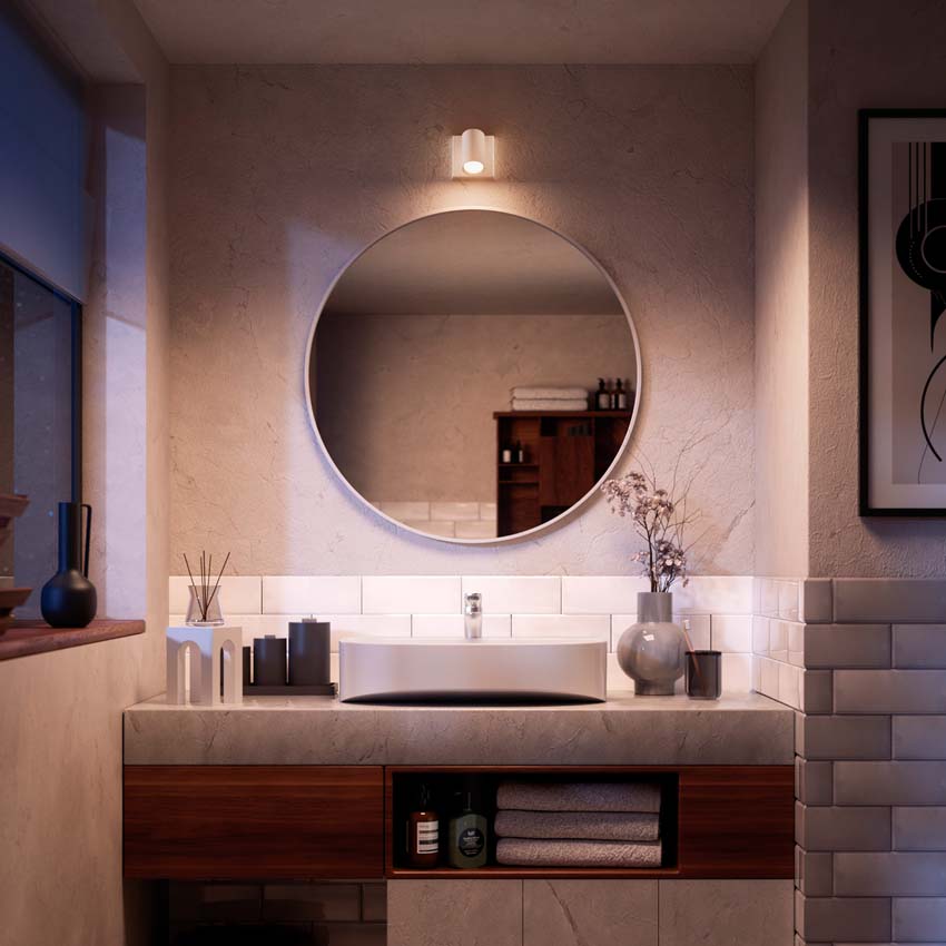 Opbouwspot wit 1 spot voor badkamer IP44