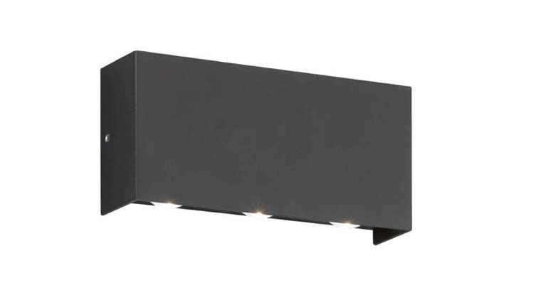 Wandlamp zwart 3x LED lamp 3W 960LM IP54