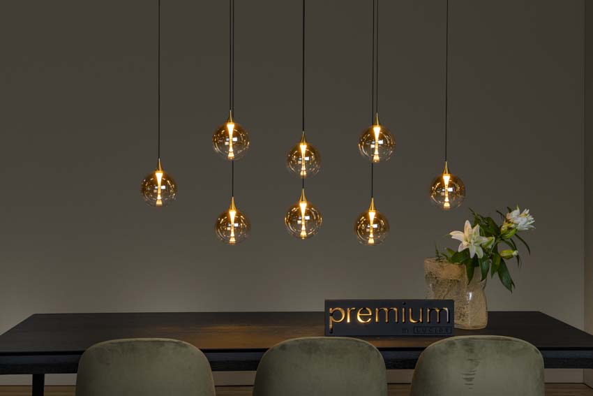Lucide Premium Gisela - Hanglamp - LED Dimb. - 8x3,9W 2700K - Amber Lucide Premium Gisela - Hanglamp - LED Dimb. - 8x3,9W 2700K - Amber