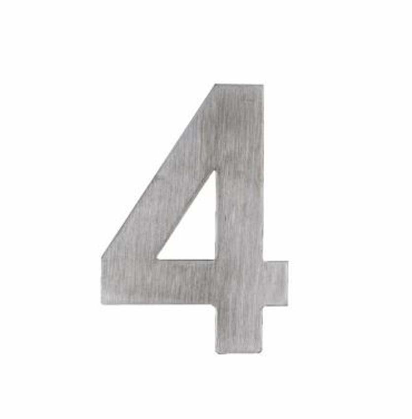 Numéro de maison pro 4 inox plus 5 cm autocollant