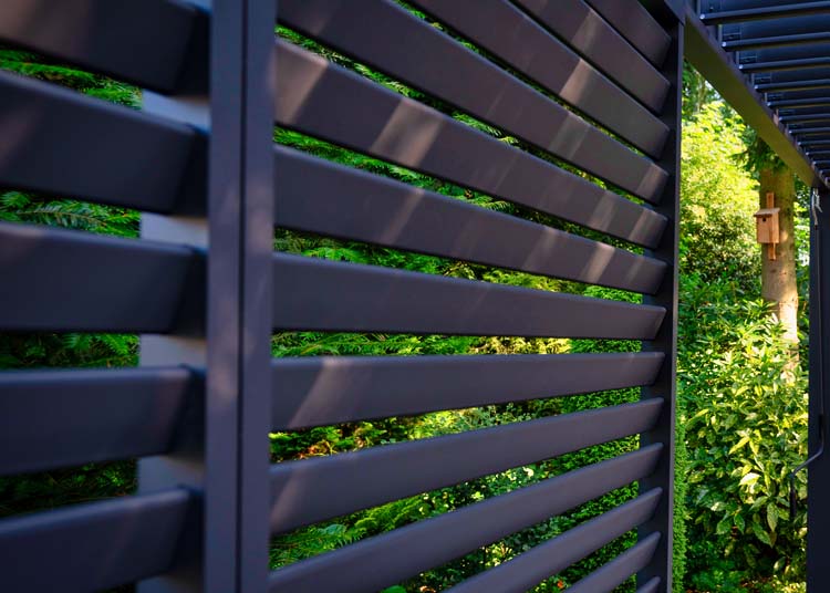 Panneau d'ambiance lamelles pour pergola anthracite 0,93x2,38m manuel