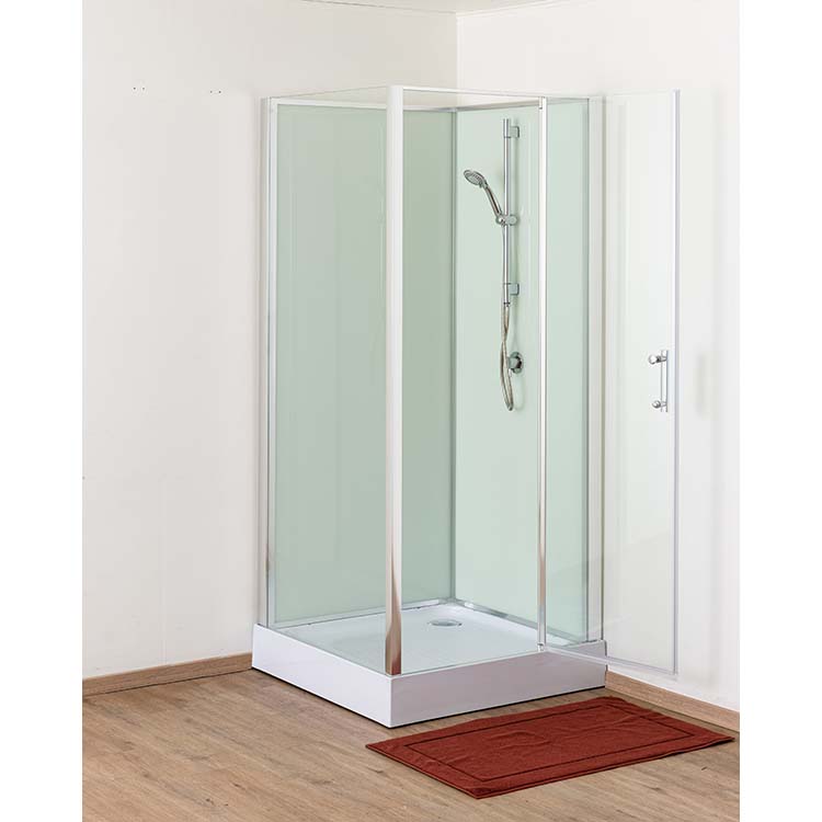 Douchecabine Anik rechts chroom/wit draaideur 90x90x205cm