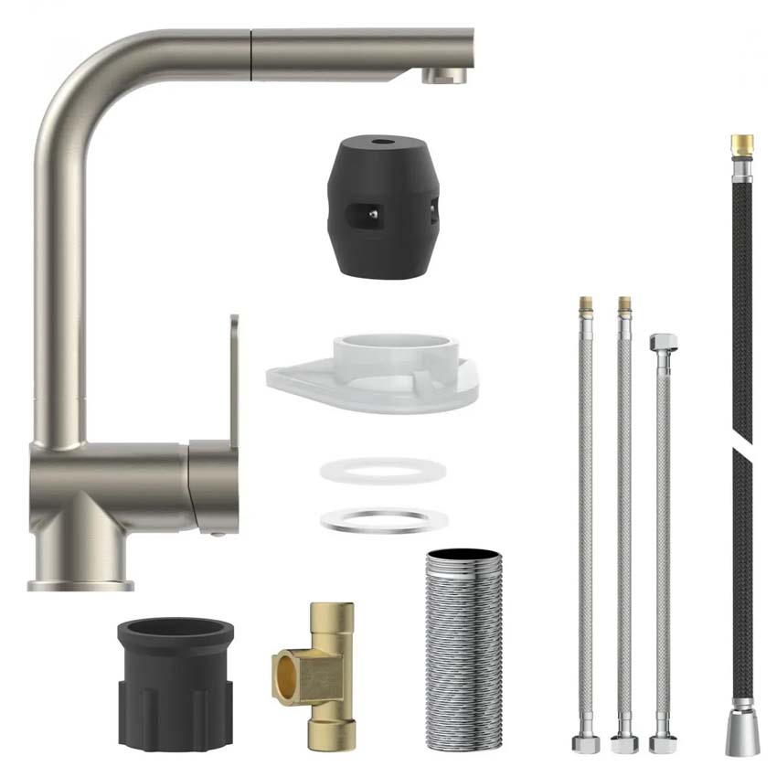 Robinet de cuisine Levi inox avec bec extractible