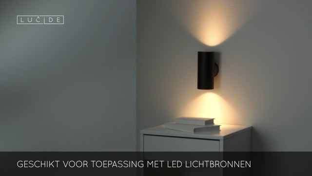 Lucide BONDI - Wandspot - 2xGU10 - Zwart