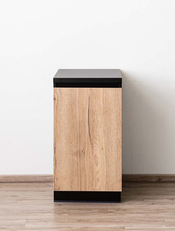 Armoire de cuisine Plenti meuble bas, noir/aspect bois, 50x78cm