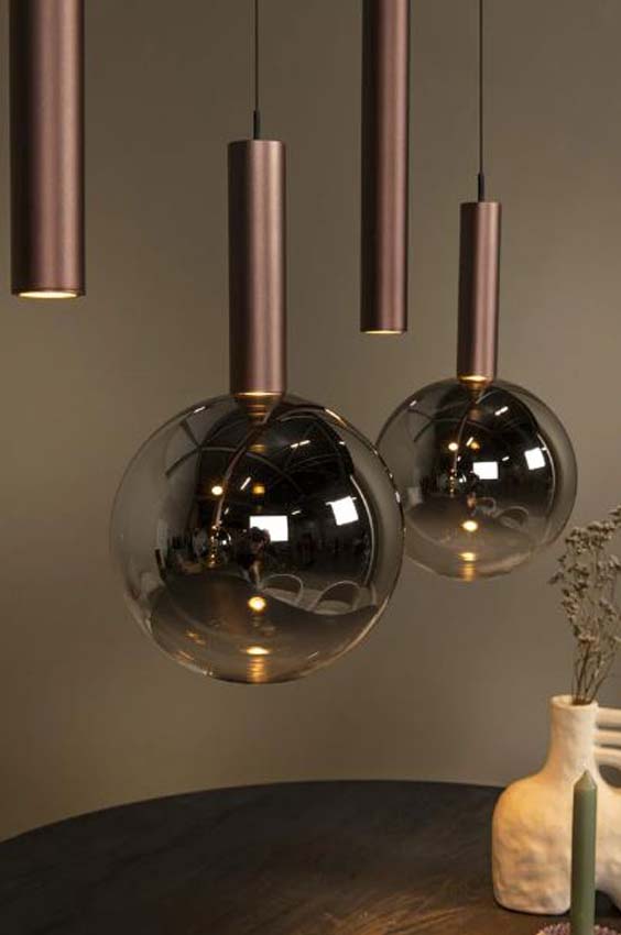 Lucide Premium Jasmine - Suspension - LED Dimmable - CCT - 7x4W 2200K/3300K - Cuivre