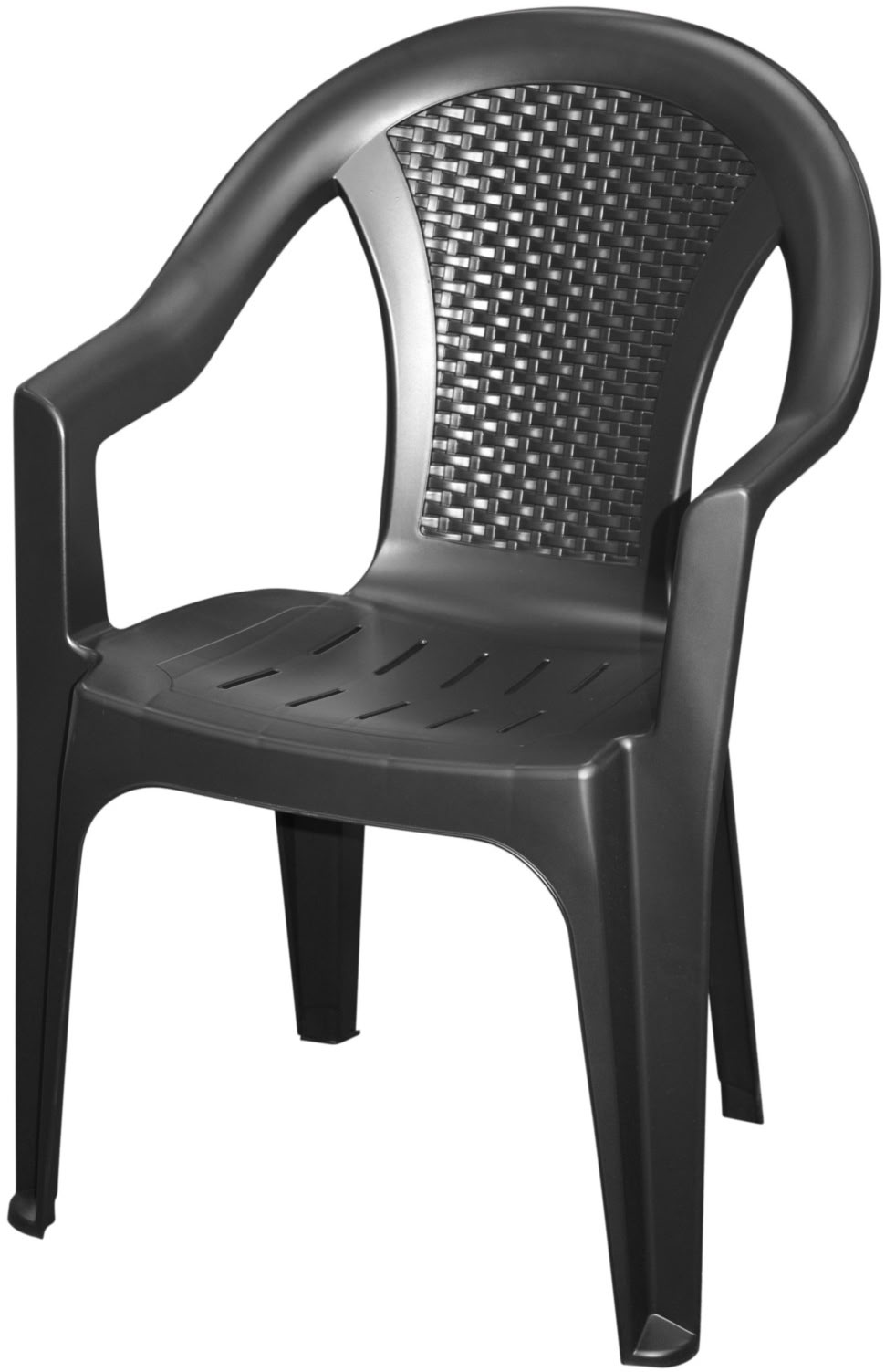 Tuinstoel Schiba polypropyleen zwart 57x54,5x82cm