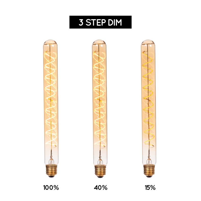 Lucide CT35 - Ampoule filament - Ø3,5cm - LED 3 niveaux dimmable (Mémoire) - E14 - 1x3W 2200K - Ambré