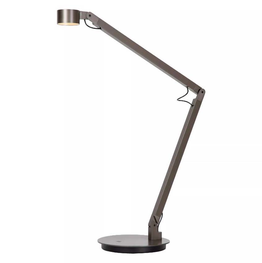 Lucide Premium Ogden - Tafellamp - 49x20x90cm - LED Dimb. - 1x7W - 3000K - Grijs ijzer