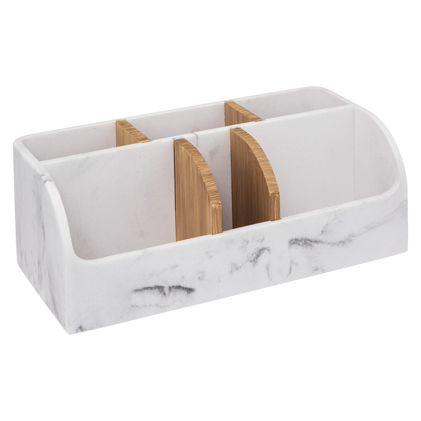 Organizer Eliza polyresin wit 25,6x12x10cm