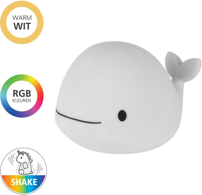 Lampe de table Dauphin - Blanc - H10,5cm - Dimmable - LED - 1x5W - RGB/3000K - USB