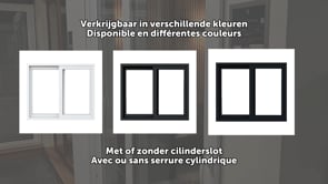 Fenêtre coulissant double PVC noir/noir L2250 x H2100mm