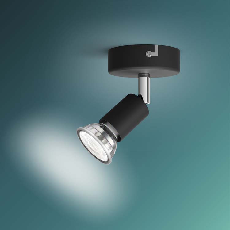 Opbouwspot Single Spot Zwart 50W