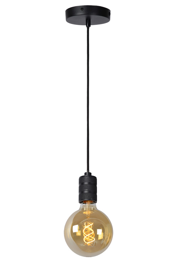 Hanglamp - Ø10cm - 1xE27 - Zwart