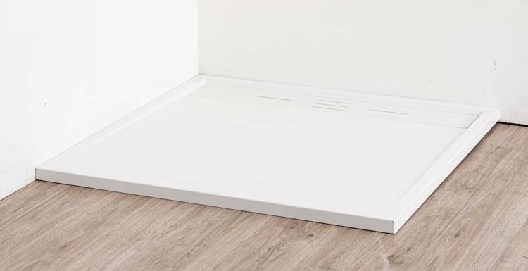 Douchebak Moana SMC mat wit leisteenlook 90x90cm